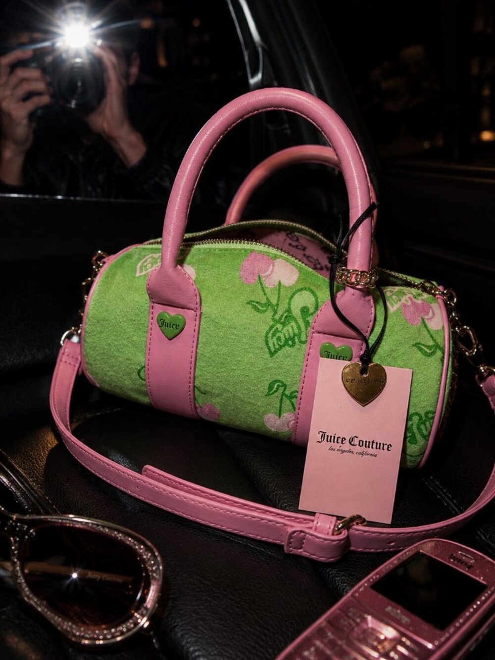 Juicy Couture Cherry Print Mini Barrel Bag Y2K McBling NWT